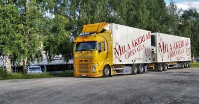 En av Mila Åkeri AB:s fjärrekipage som erbjuder högkvalitativa inrikes transporter.