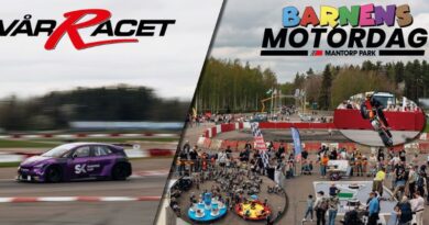 Solig dag på Mantorp Park under Vårracet och Barnens Motordag 2025