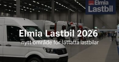 Besökare på Elmia Lastbil 2026 där lätta lastbilar visas upp i nytt utställningsområde.
