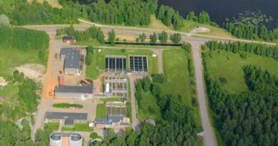 Flygfoto över Främby från 2025. Foto: Falu Energi & Vatten