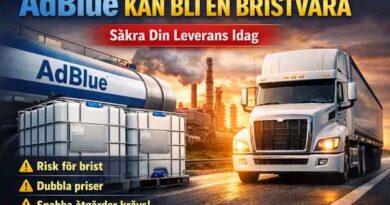 AdBlue kan bli bristvara 2026 – IBC-behållare och lastbil visar risk för prisökningar och leveransproblem